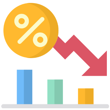 Graph showing downward percentage Trend